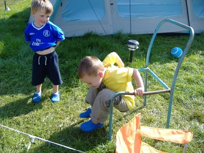 Playing on the broken chair