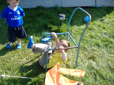 Falling through the broken chair