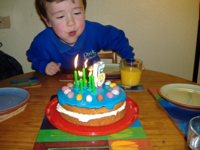 Blowing out the candles