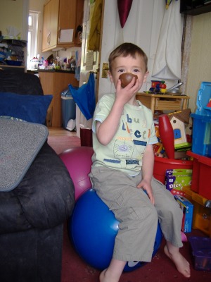 Enjoying an Easter egg