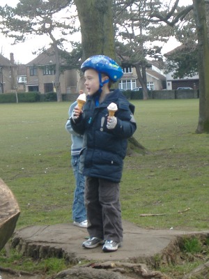 Taking a break from riding