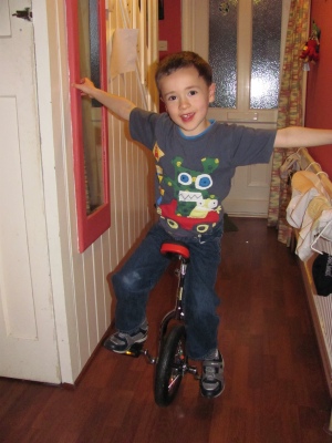 Riding along the hall