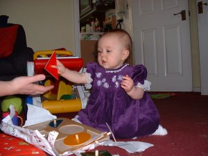 Nice children share their toys