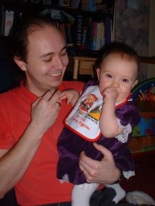 A cuddle from Daddy