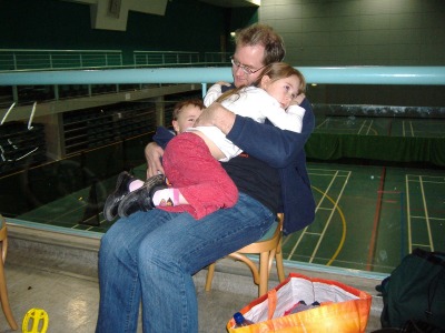 Having a cuddle with Richard