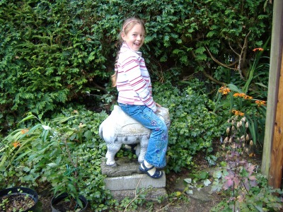 Riding an elephant.
