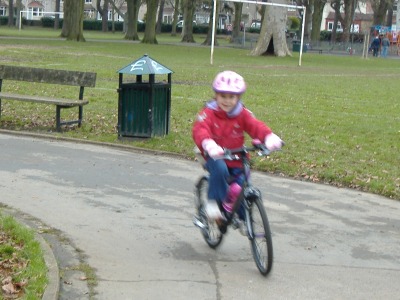 Riding the new bike