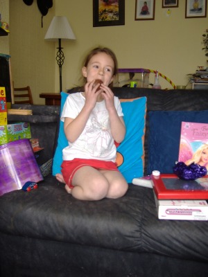 Enjoying an Easter egg