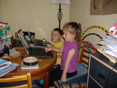 Adjacent laptops