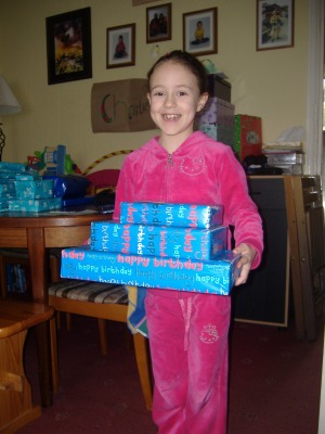 Carrying presents to Charlie