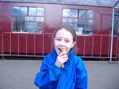 Enjoying an ice cream