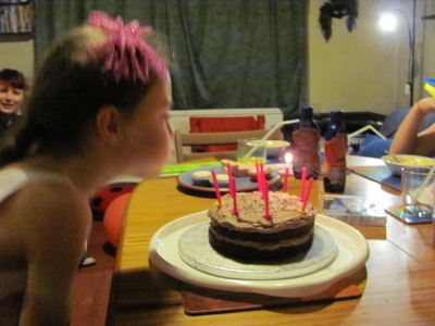 Blowing out the candles